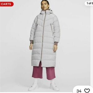 NIKE Size M Women's Parka Down-Fill City Ready Long Jacket Winter Coat